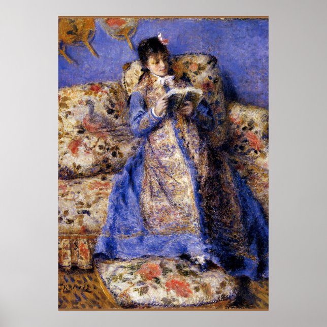 Poster Renoir - Leitura de Camille Monet (Frente)