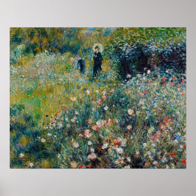 Poster Renoir - Mulher com Guarda-Sol num Jardim (Frente)