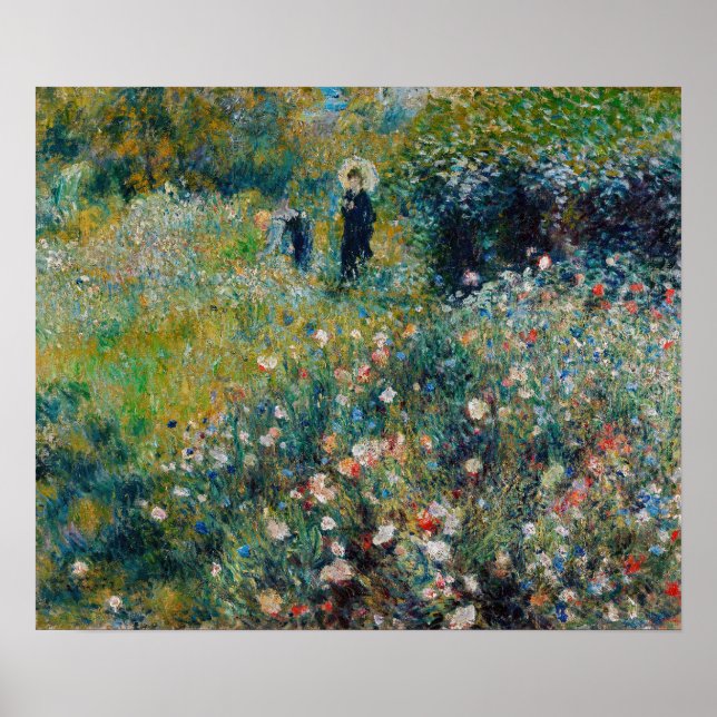Poster Renoir - Mulher com Parasol num Jardim (Frente)