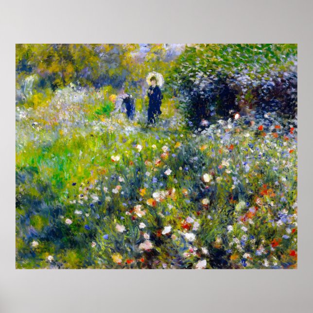 Poster Renoir, Mulher com Parasol num Jardim, 1875 (Frente)