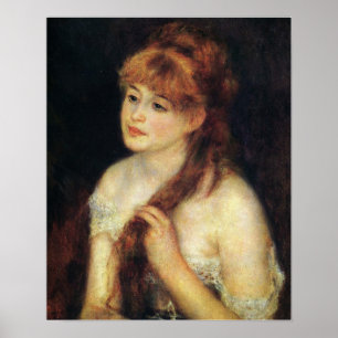 Poster Renoir - Mulher Jovem Bravando De Cabelo 1876