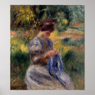 Poster Renoir - O Bordado (Mulher Num Jardim)