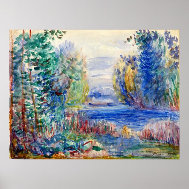 Poster Renoir - Paisagem fluvial 1890 (Frente)