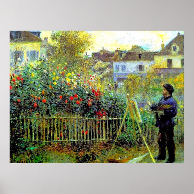 Poster Renoir - Pintura Monet em Seu Jardim (Frente)