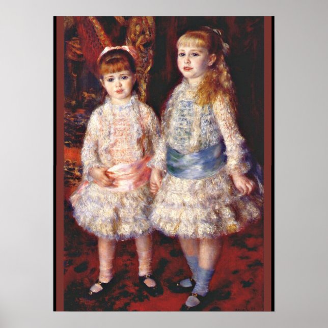 Poster Renoir - Pintura rosa e azul, famosa, (Frente)