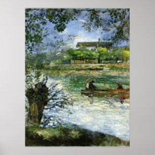 Poster Renoir, Salgueiros e Figuras em um Barco