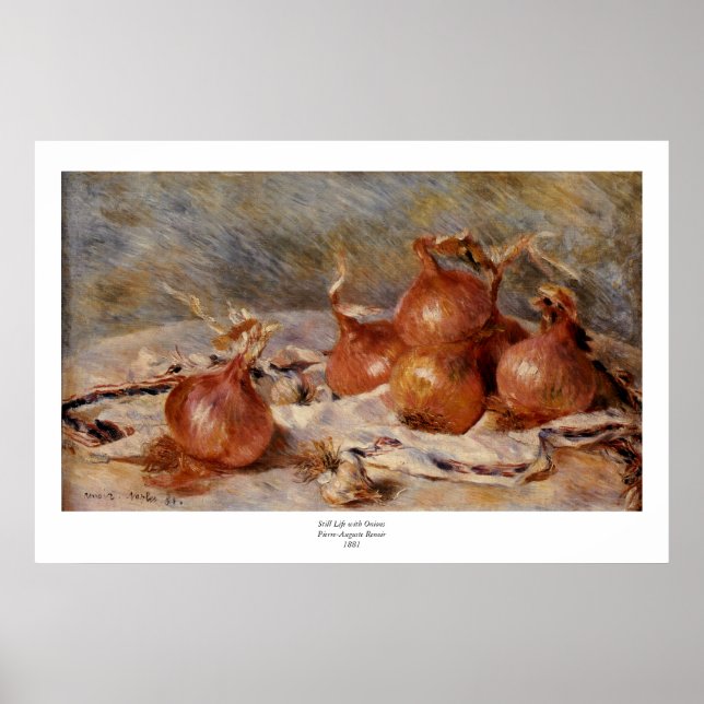 Pôster Renoir's Still Life with Onions (1881) (Frente)