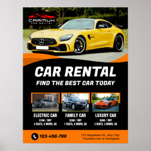 Poster Rental Car Premium Professional Modern