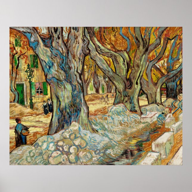Poster Reparadores de Estrada de Van Gogh Árvores Planas  (Frente)