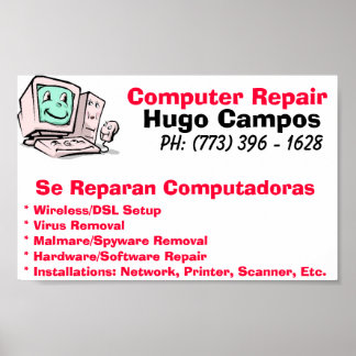 Poster Reparo do computador