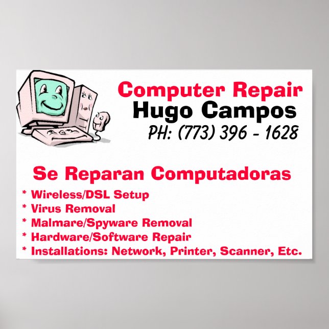 Poster Reparo do computador (Frente)