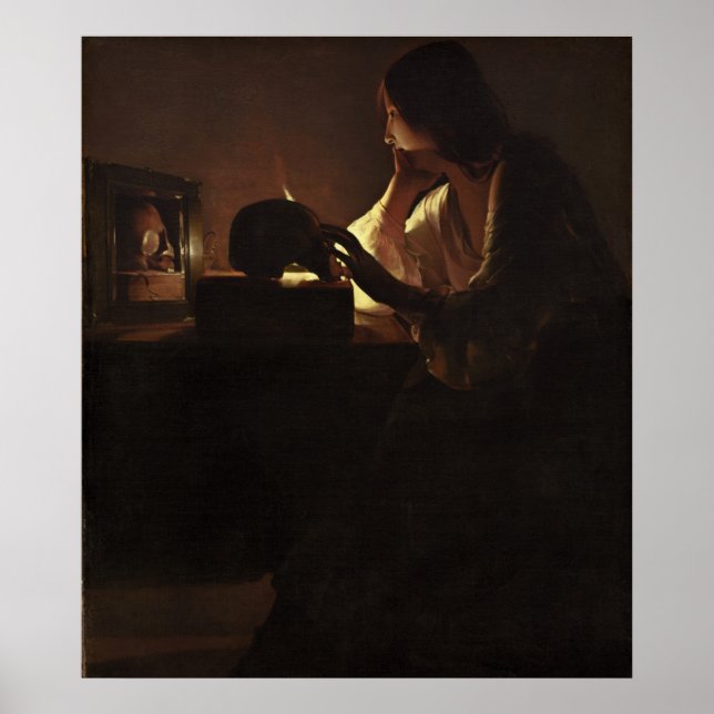 Poster Repentant Magdalen - Georges de La Tour Fine Art (Frente)