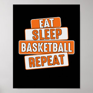 Poster Repetição de Basquete Lover para Dormir