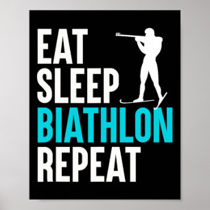 Poster Repetição de Biatlo do Sono - Tiro de Slogan do Es