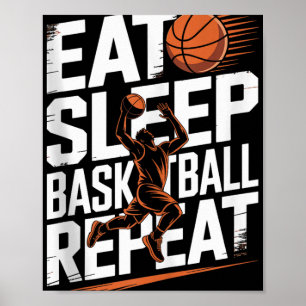 Poster Repetições de basquete do sono, jogador, garotos,