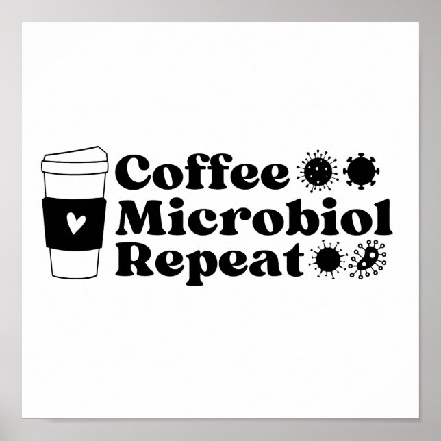 Poster Repetir Microbiologia Café (Frente)