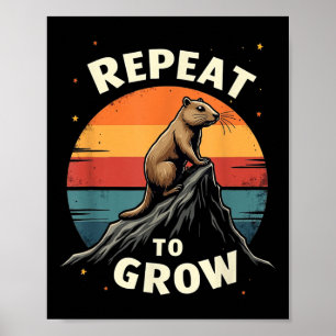 Poster Repetir Para Crescer O Design De Retrocesso Do Dia