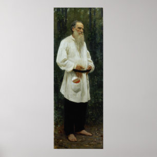 Poster Repin - Leo Tolstoy Descalço