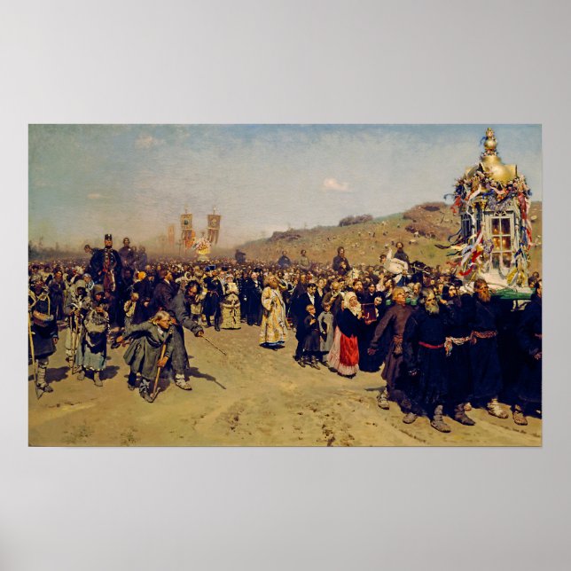 Poster Repin - Religious Procession In Kursk Province (Frente)