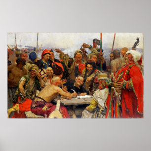Poster Repin - Zaporozhians Responde Ao Sultan Mahmud IV 