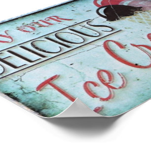 Poster Réplica de Ângulo de Sinal de sorvete