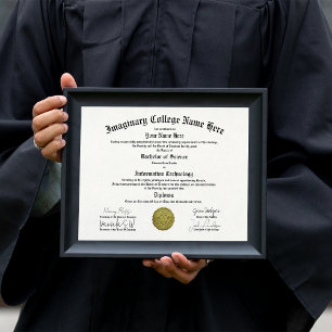 Poster Réplica de Diploma de Universidade ou Faculdade de