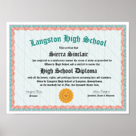 Poster Réplica do Diploma do Segundo grau Honrado