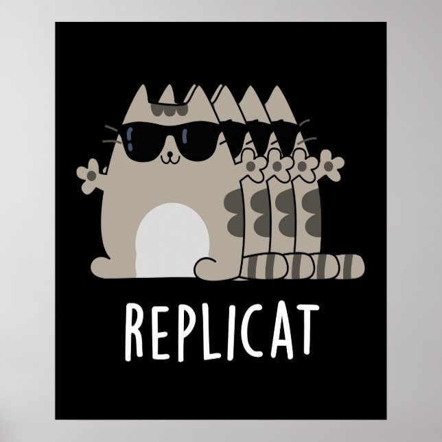 Poster Replicat Funny Cat Pun Dark BG (Frente)