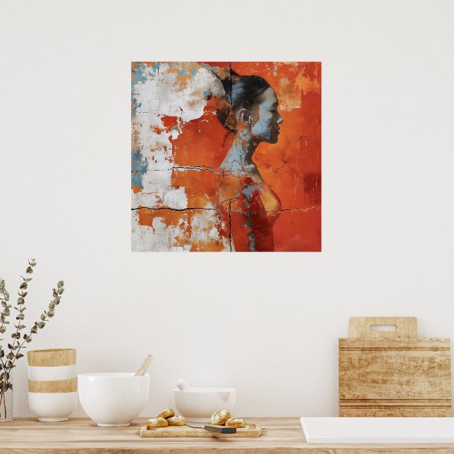 Poster Representação artística mostrando uma mulher em pe (Cozinha)