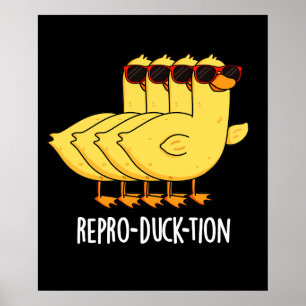 Poster Repro-duck Engraçado Pum Animal Pun Dark BG