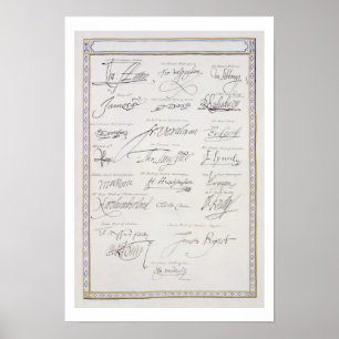 Poster Reprodução das assinaturas do Tudors e seu