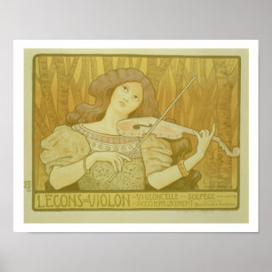 Pôster Reprodução violino Lesso de uma propaganda de