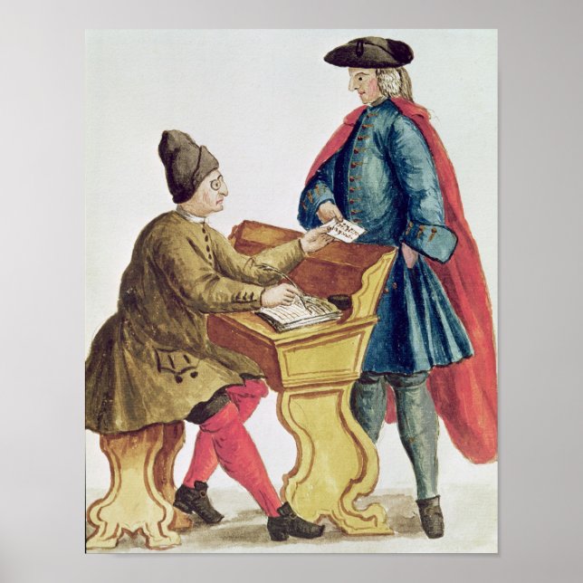 Pôster Reproduzindo a Loteria Veneziana (Frente)