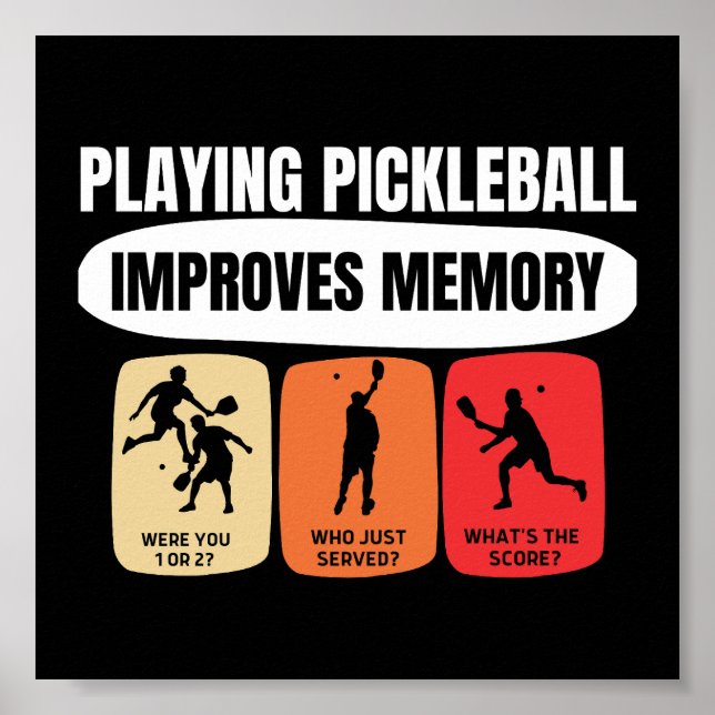 Poster Reproduzir o Pickleball melhora a memória (Frente)