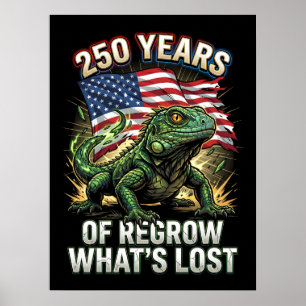 Poster Réptil Resiliente América 250 Anos