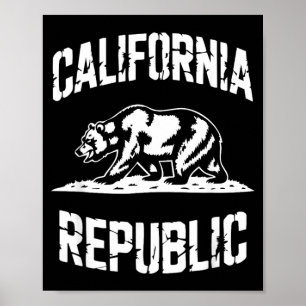 Poster República da Califórnia Estado do Urso Cinzento Re
