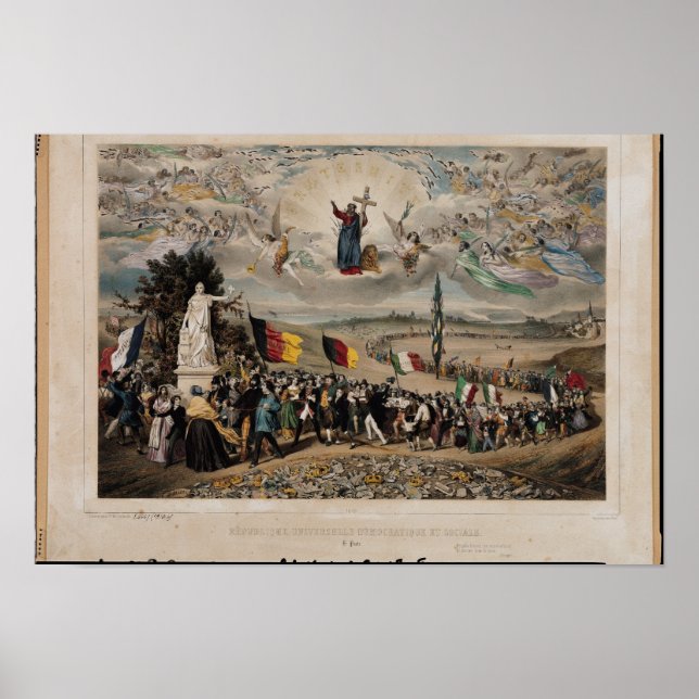 Pôster República Democrática e Social Universal, 1848 (Frente)