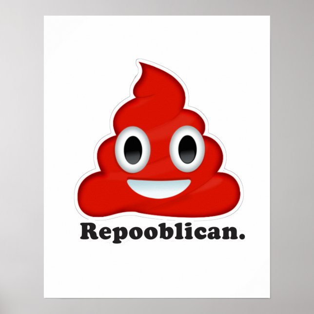 Pôster República Poo Vermelho - (Frente)
