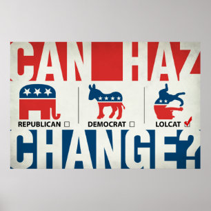 Pôster Republicano, Democrata, LolCat