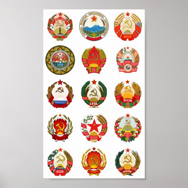 Poster Repúblicas da União Soviética (Frente)