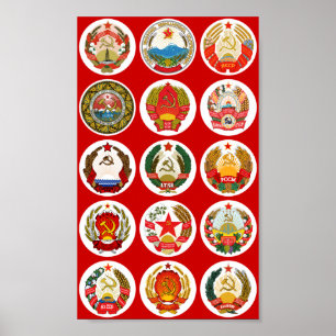 Poster Repúblicas da União Soviética - contexto de mud