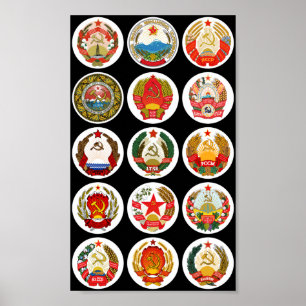 Poster Repúblicas da União Soviética - contexto de mud