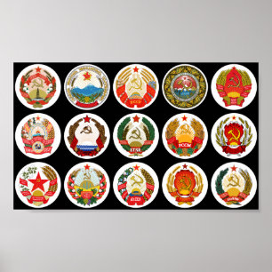 Poster Repúblicas da União Soviética - contexto de mud