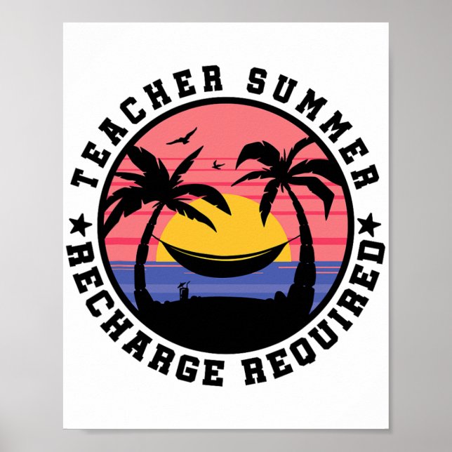 Poster Requ de Recarga de Verão do Professor de Camisa do (Frente)