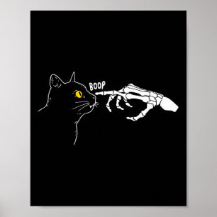 Poster Rero Vintage Black Cat Skeleton Boop Halloween
