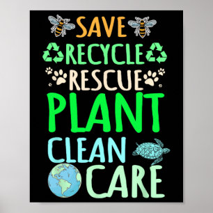 Poster Rescu do Dia da Terra do Reciclar Ambiental do rec