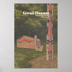 Poster Reserva do Parque Nacional Gwaii Haanas Canadá Via