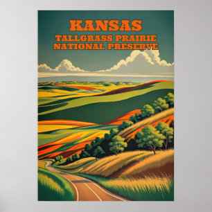 Poster Reserva Nacional V02 de Kansas Tallgramínea Prairi