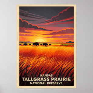 Poster Reserva Nacional V05 de Kansas Tallgramínea Prairi