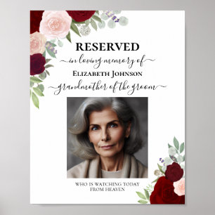 Poster Reservado Ente Querido no Céu Casamento Floral Ver